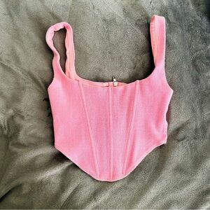 Princess Polly Pink Ribbed Top